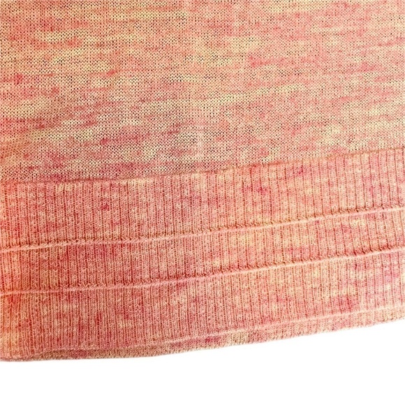 NWOT Well Being Crew Sweater Linen Heathered Speckle Coral Peach-Size XS - Picture 10 of 11